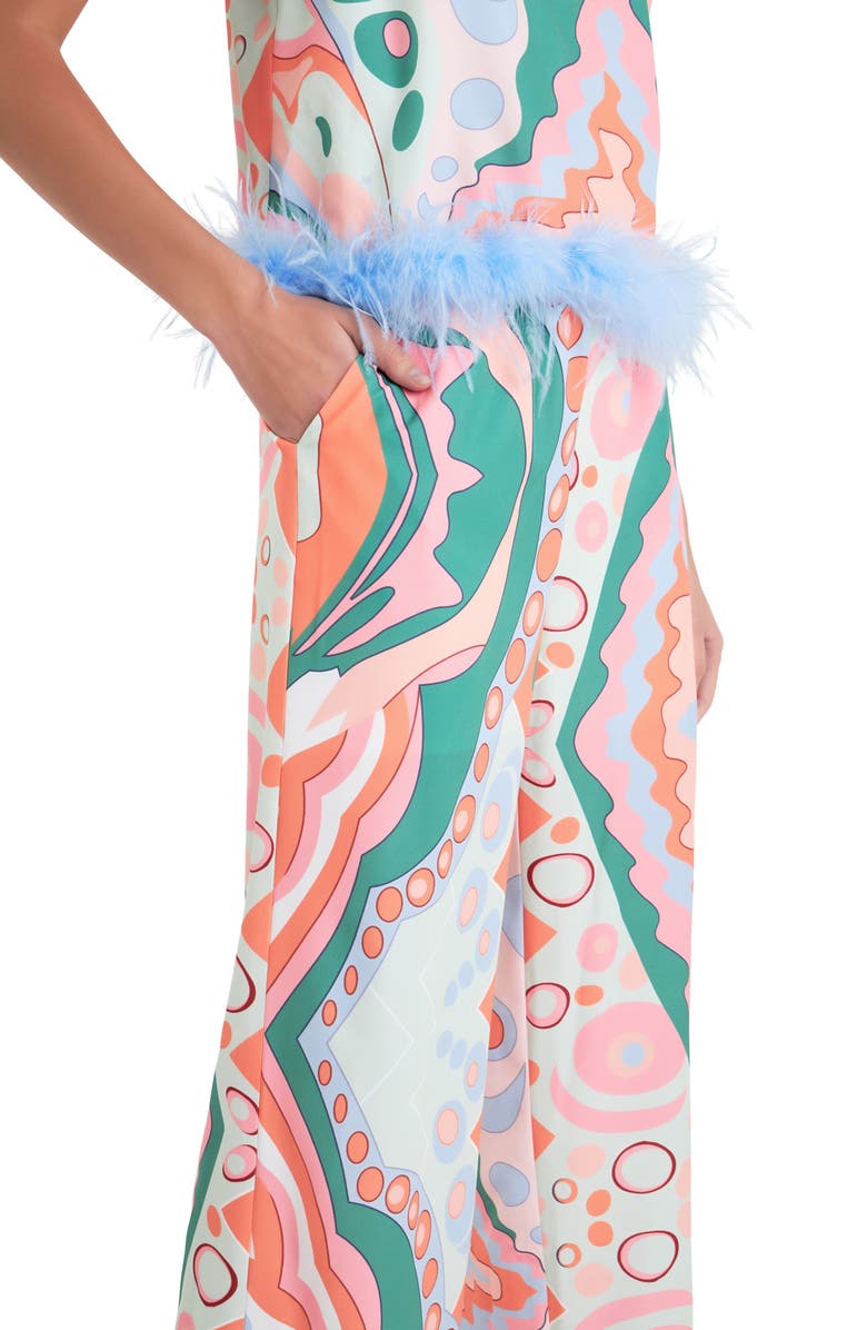 English Factory Abstract Print Wide Leg Pants, Alternate, color, 