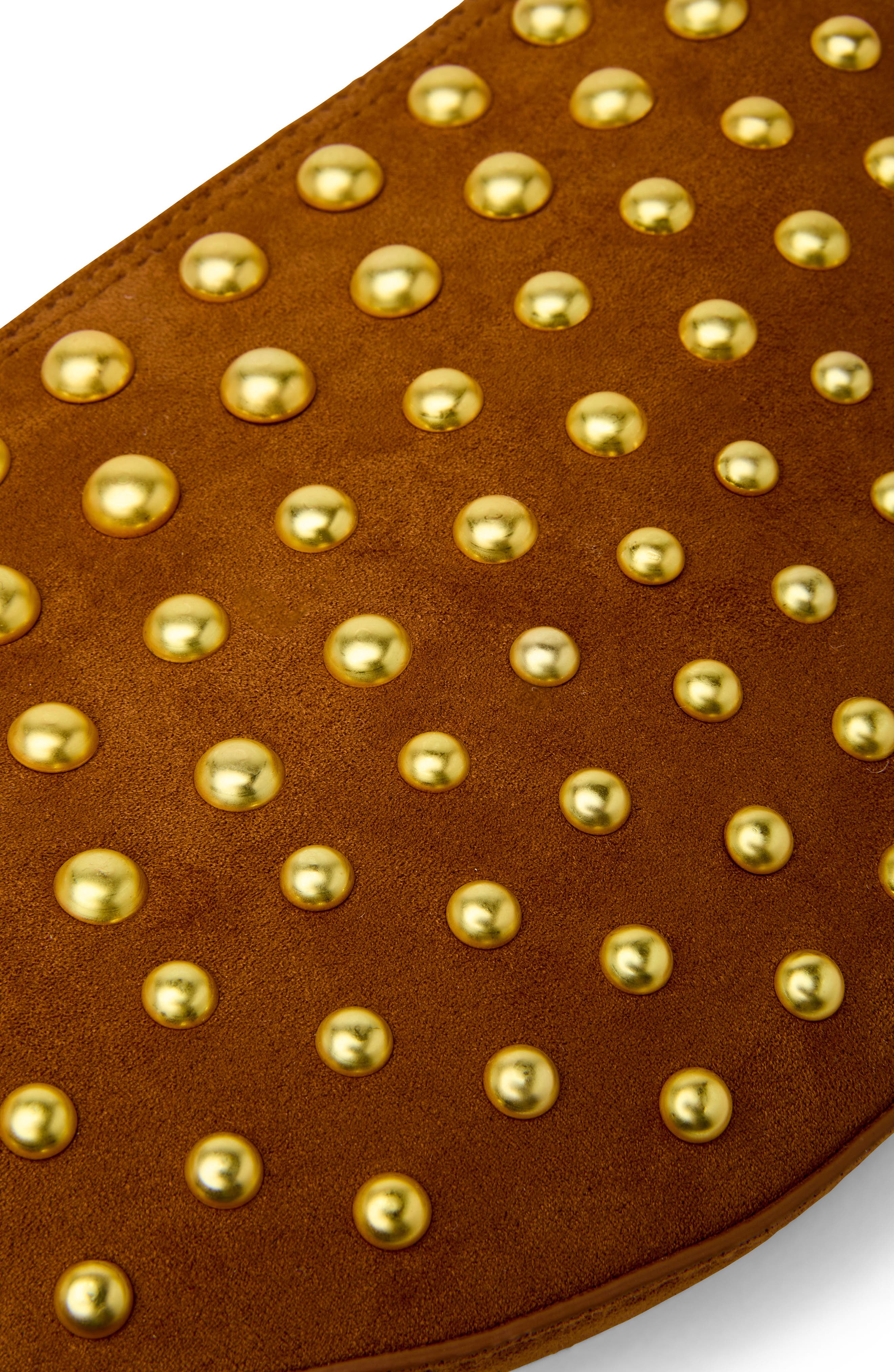 THINK ROYLN Superstar Studded Faux Suede Crossbody Bag, Alternate, color, Dark Golden Suede W/ Studs