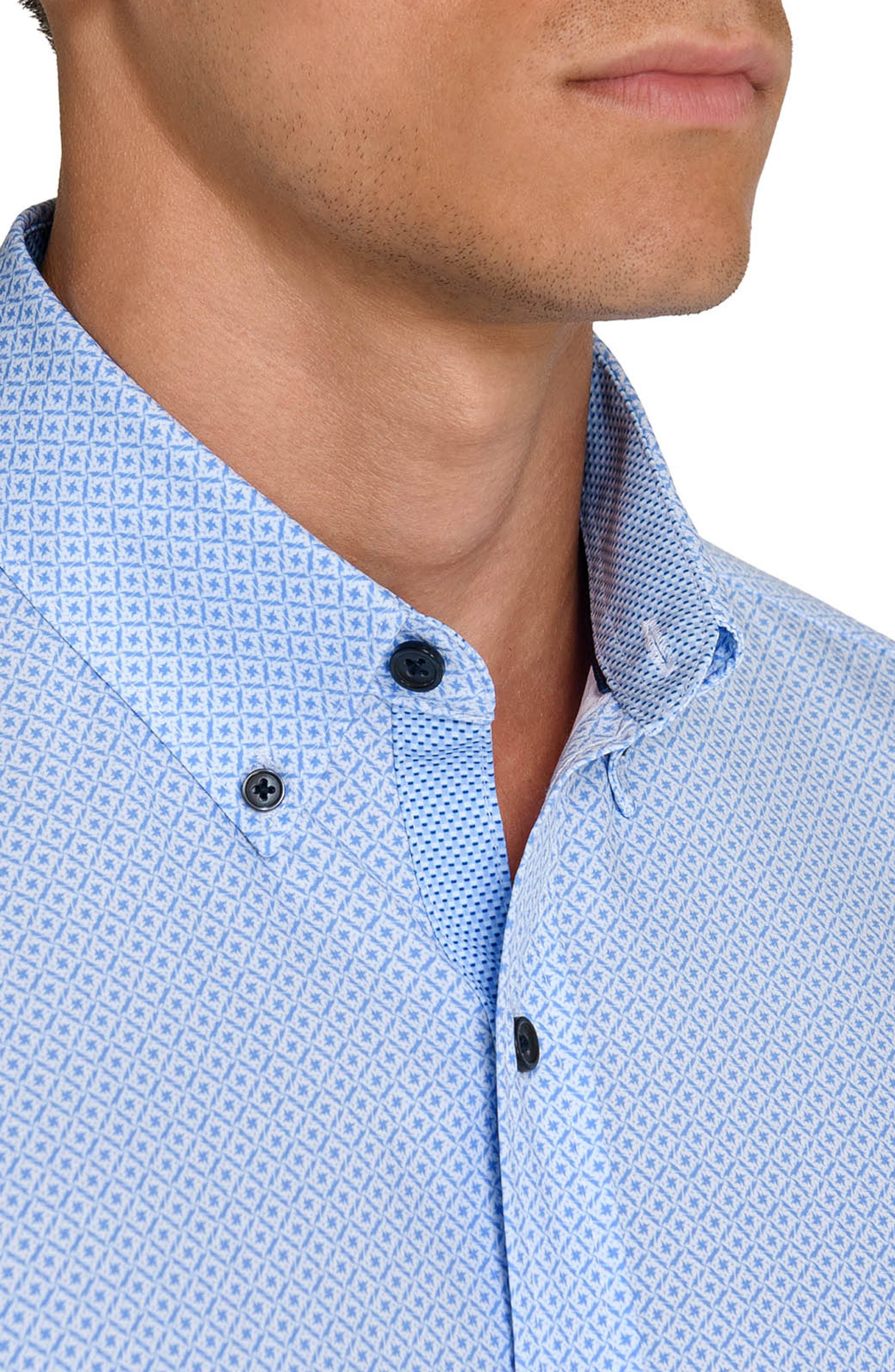CONSTRUCT Geometric Short Sleeve Button-Up Shirt (Men) | Nordstromrack