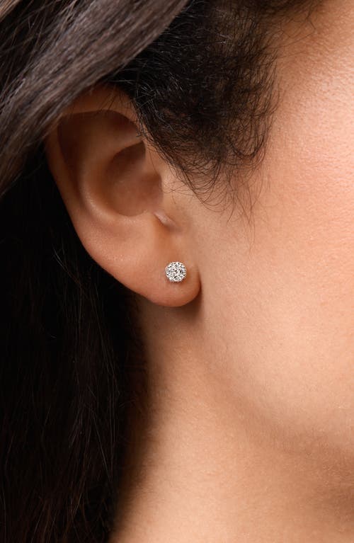 Bony Levy Mika 18k White Gold Pavé Diamond Round Stud Earrings In Silver