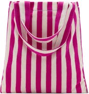 MANGO Striped Cotton Terry Tote Bag
