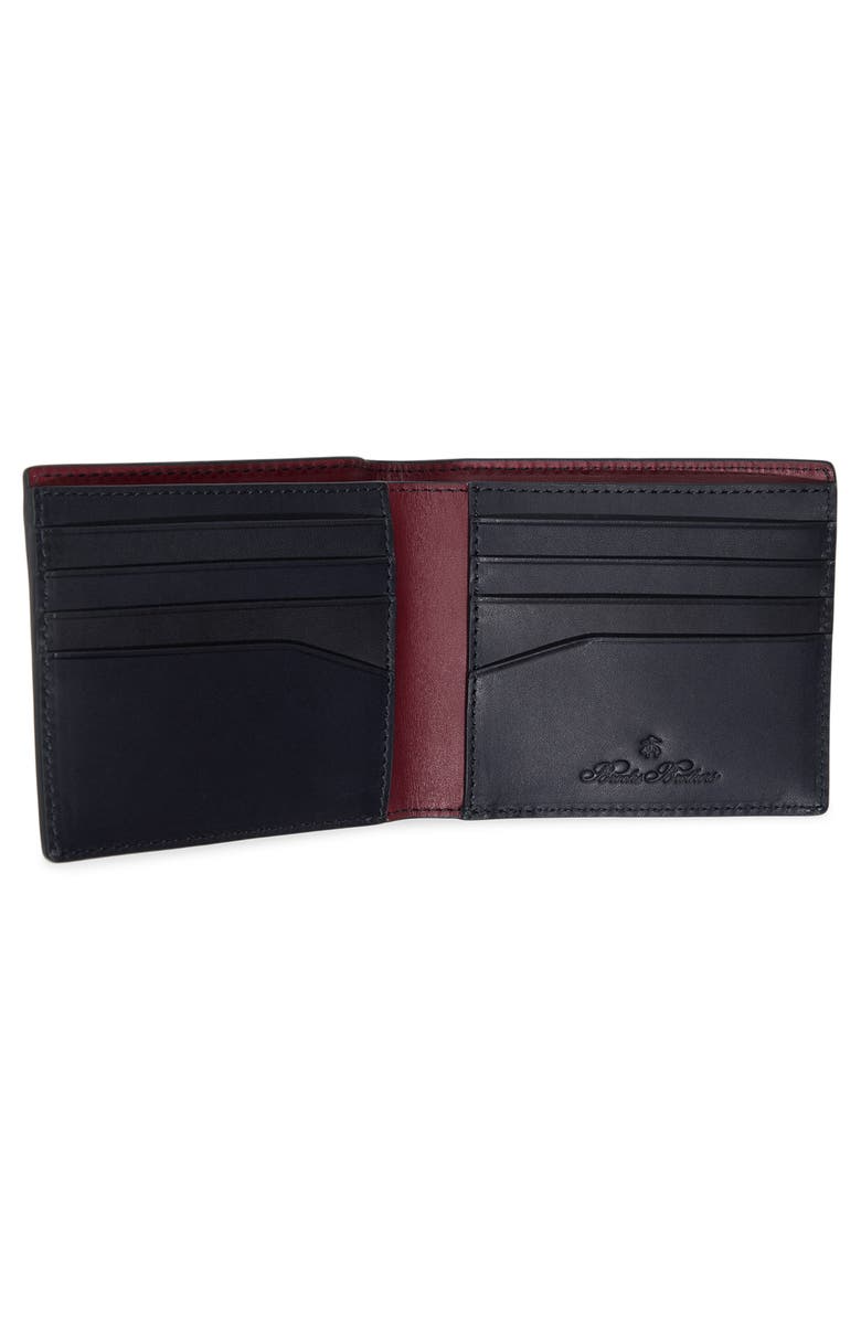 Brooks Brothers Cayman Leather Wallet, Alternate, color, Navy