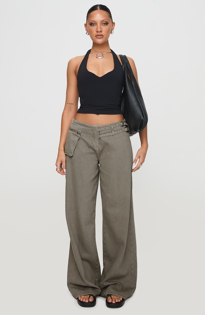 Princess Polly Paltrow Low Rise Wide Leg Cargo Jeans, Alternate, color, 