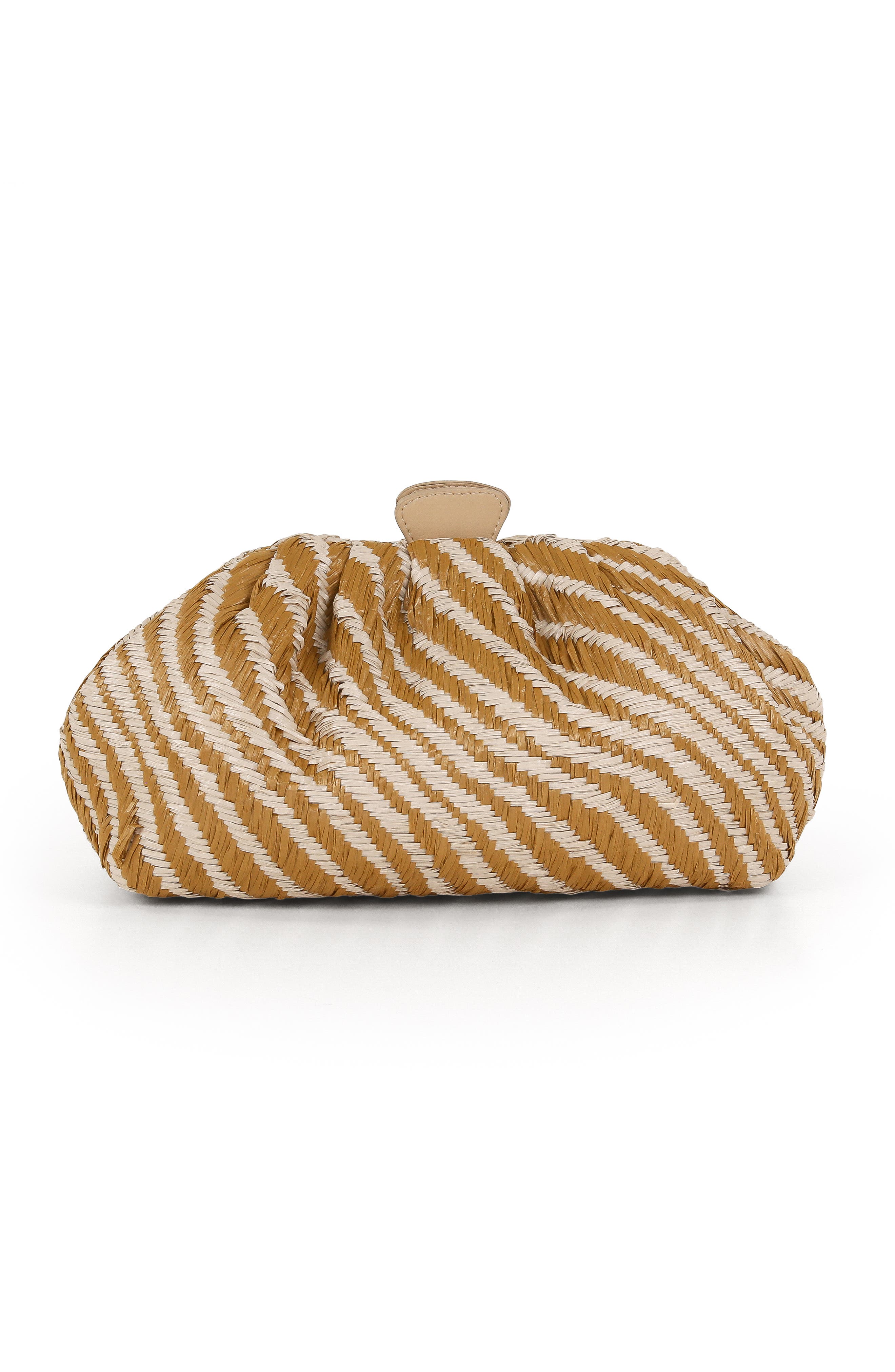 Jewel Badgley Mischka Indigo Tiger Jacquard Raffia Pouch Clutch, Alternate, color, Natural Combo