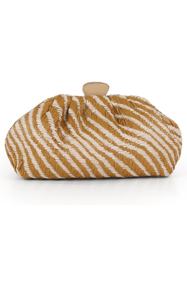 Jewel Badgley Mischka Indigo Tiger Jacquard Raffia Pouch Clutch, Alternate, color, Natural Combo