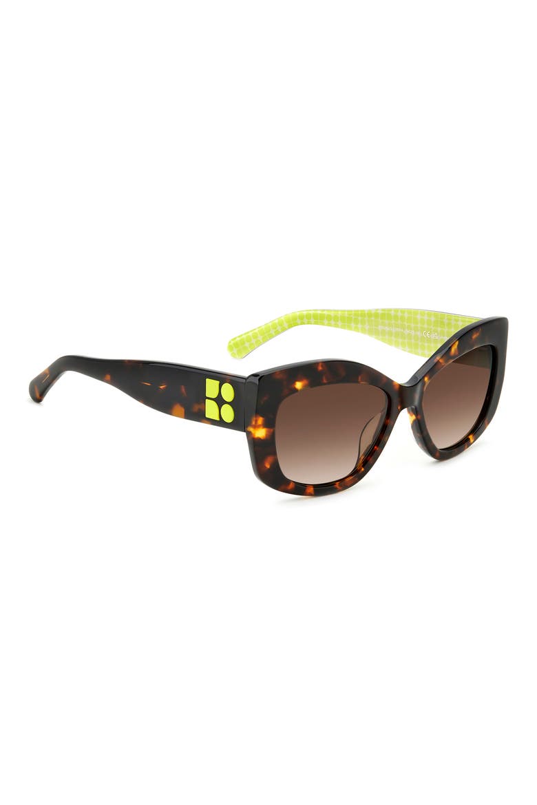 54mm frida square frame sunglasses, Alternate, color, HAVANA