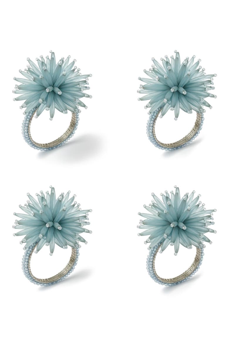 Arctic Sea Urchin Set of 4 Napkin Rings, Main, color, BLUE