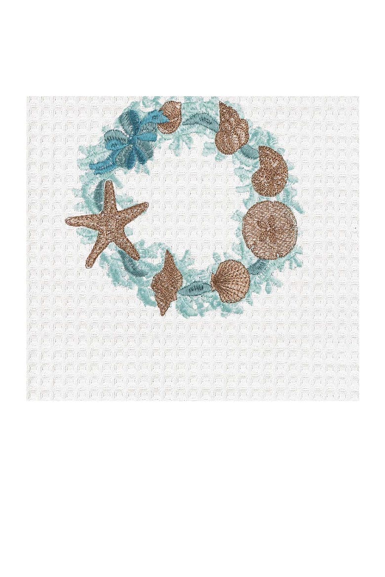 Coastal Wreath Cotton Kitchen, Alternate, color, Gold