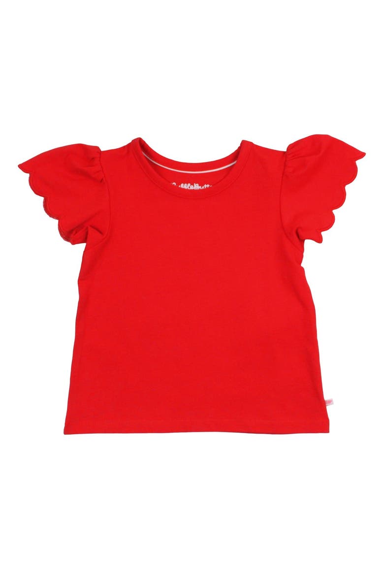 Toddler Girls Short Sleeve Scallop Tee, Main, color, Red