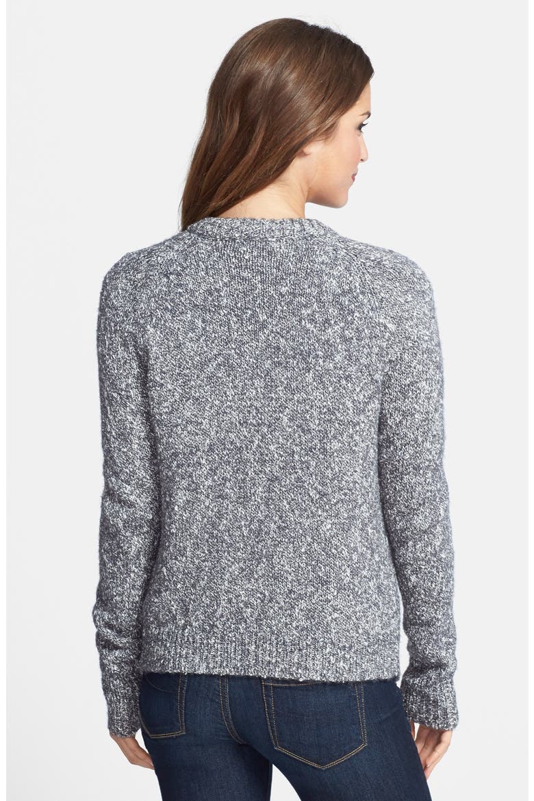 Tweed Sweater Jacket, Alternate, color, GREY/ WHITE PIPER PATTERN