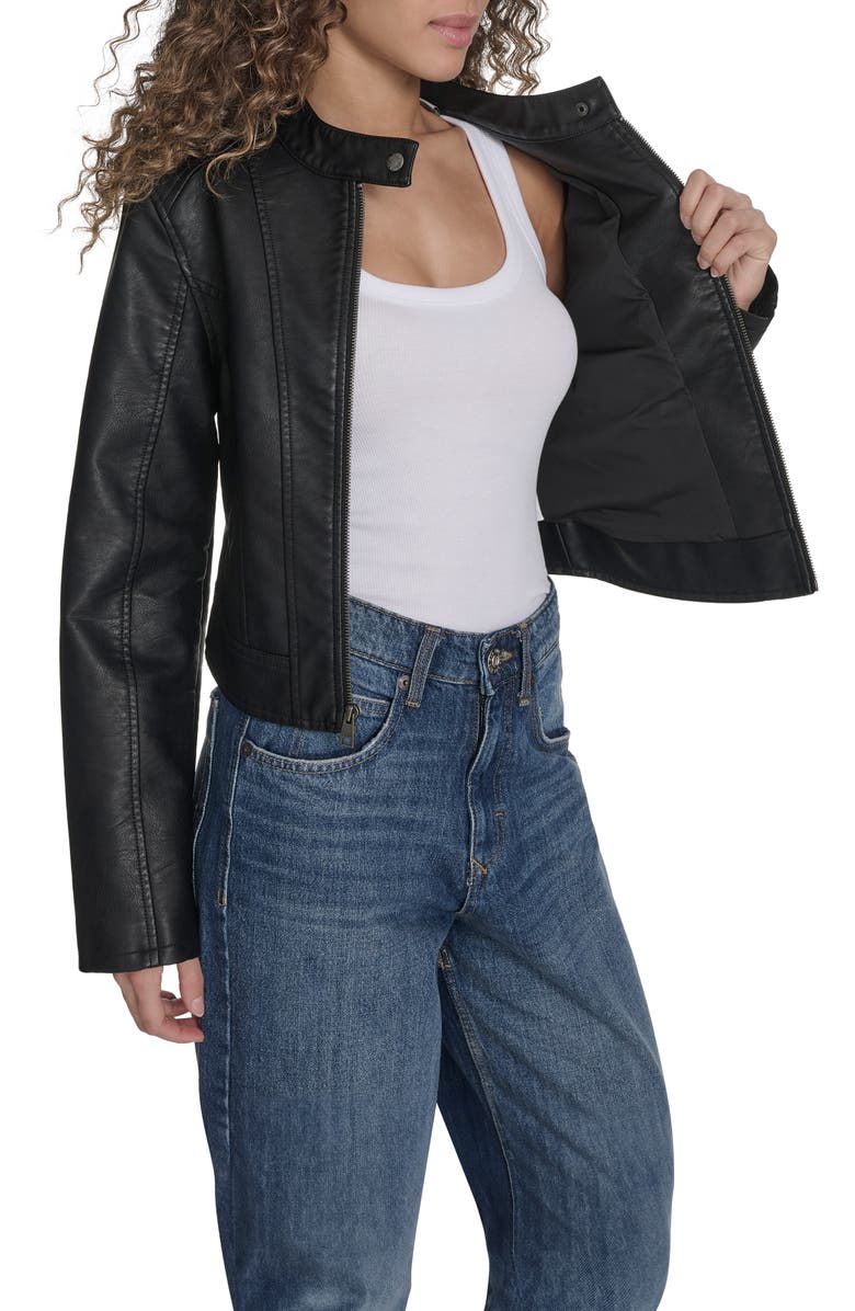 Levi's<sup>®</sup> Faux Leather Racer Jacket, Alternate, color, Black
