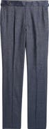 Jack Victor Parma Pleated Linen & Cotton Stretch Twill Dress Pants
