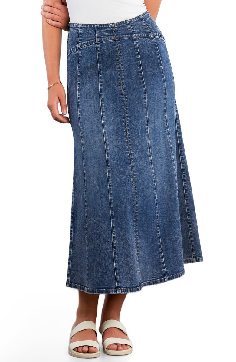 Wash Lab Denim Bellas Denim Midi Skirt, Main, color, Split Blue