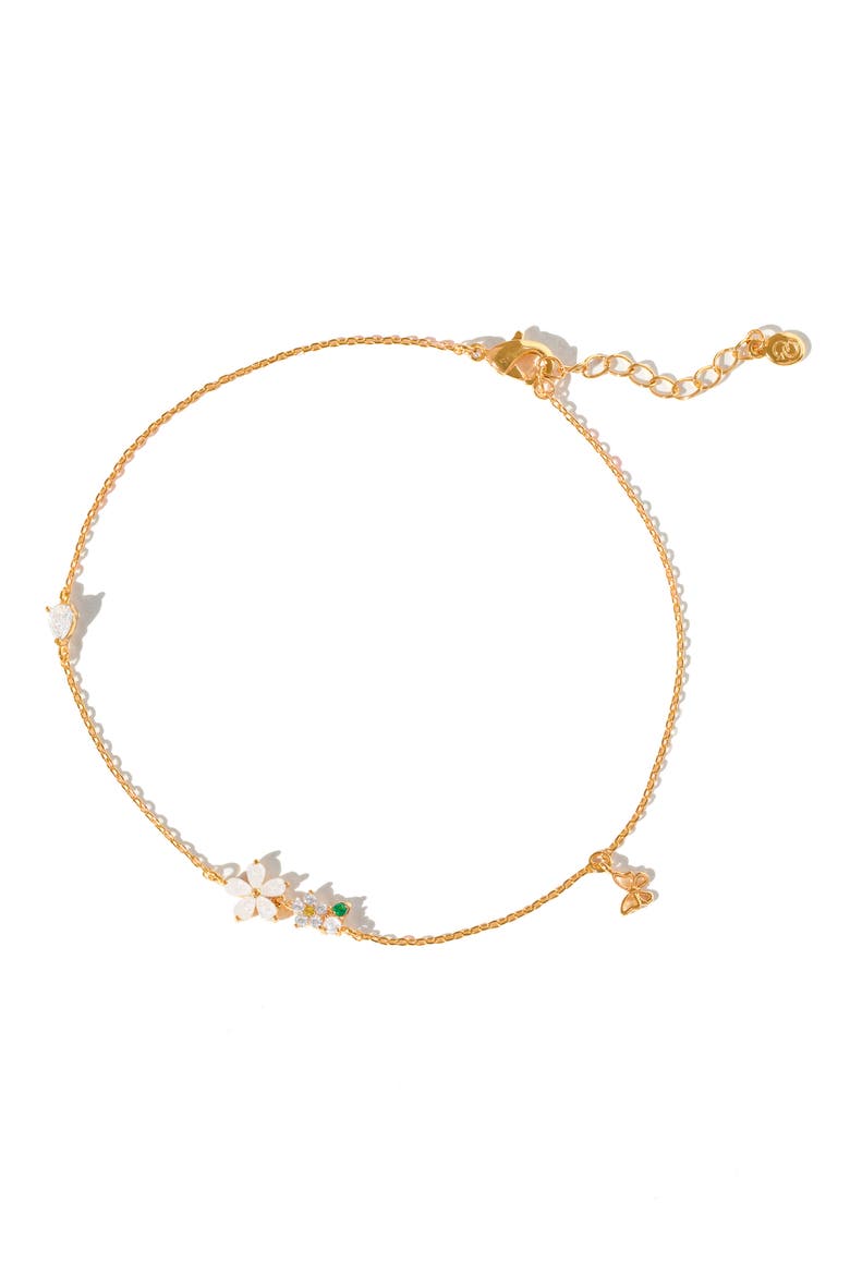Butterfly Meadow Anklet, Main, color, GOLD