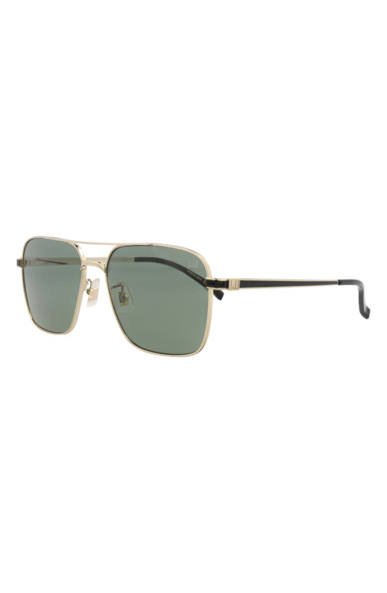 Dunhill 58mm Aviator Sunglasses, Alternate, color, Gold Gold Green