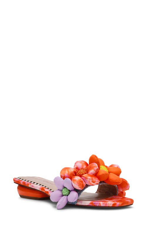 Betsey Johnson Emelia Slide Sandal In Orange Multi