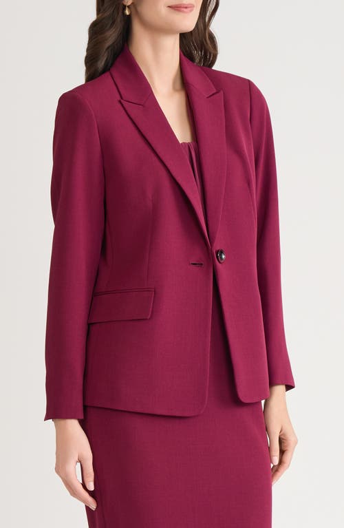 Kasper Peak Lapel Jacket In Burgundy