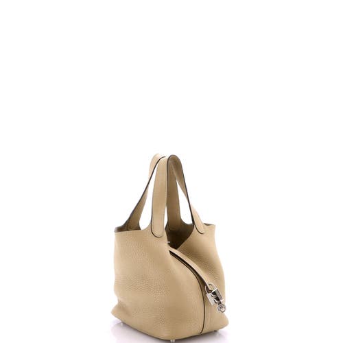 Pre-owned Hermes Hermes Picotin Lock Bag Clemence Pm In Brown