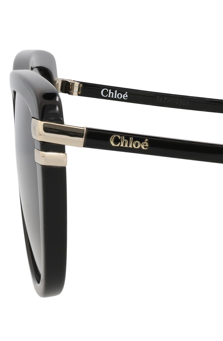 Chloé 59mm Square Sunglasses, Alternate, color, Black Black Grey