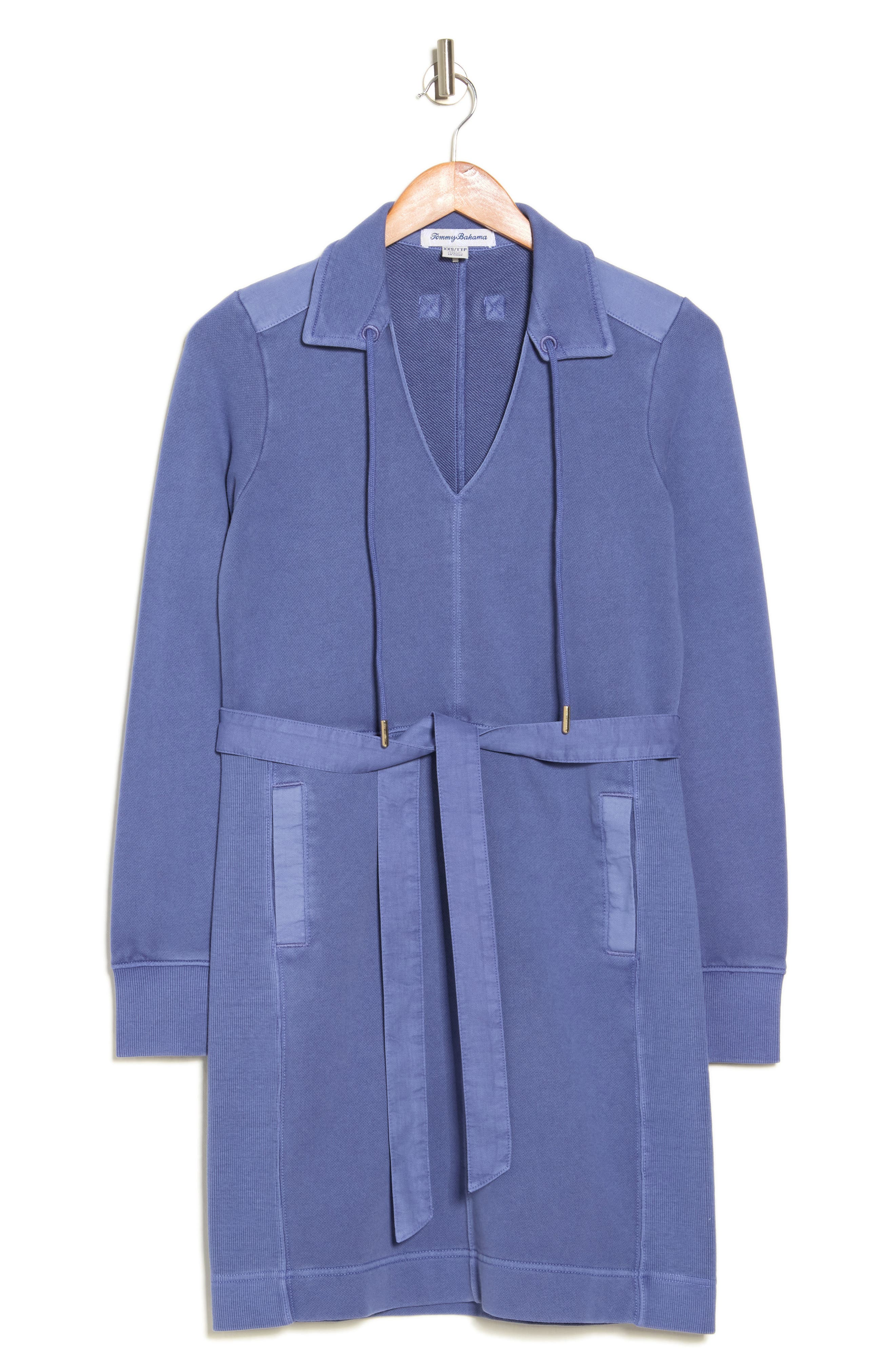 Tommy Bahama Sunray Cove Long Sleeve Tie Waist Cotton Minidress