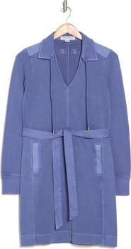 Tommy Bahama Sunray Cove Long Sleeve Tie Waist Cotton Minidress