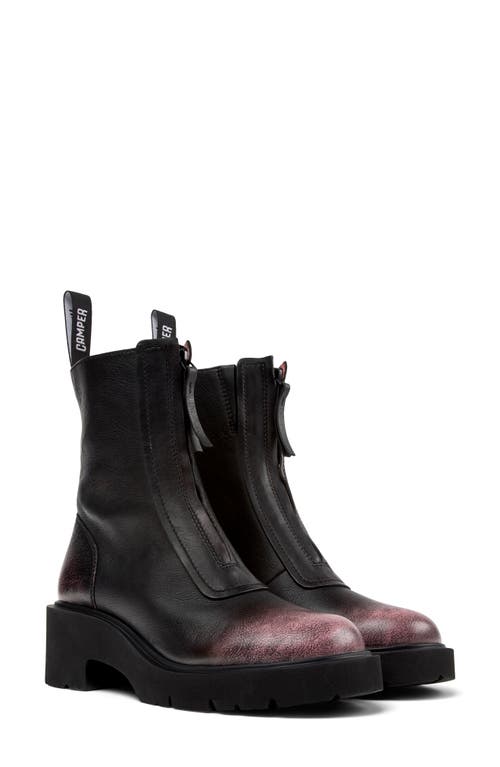 Camper 54mm Milah Zip-front Platform Ankle Boots In Black