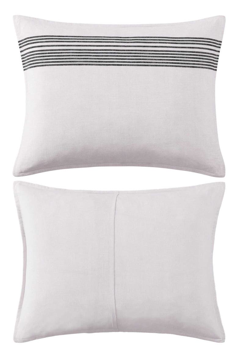 Brooklyn Heights Stripe Duvet Cover & Shams Set, Alternate, color, WHITE/GREY