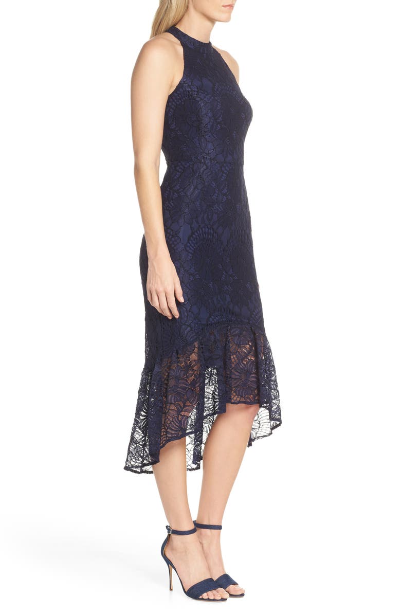 Forest Lily Lace Halter High/Low Dress, Alternate, color, 
