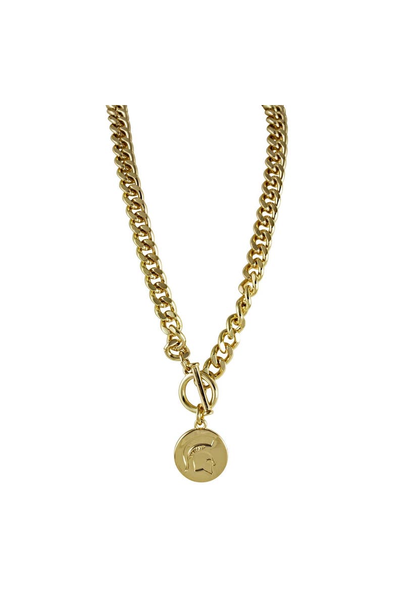 EMERSON STREET Michigan State Spartans Ramsey Gold Necklace, Main, color, Gold