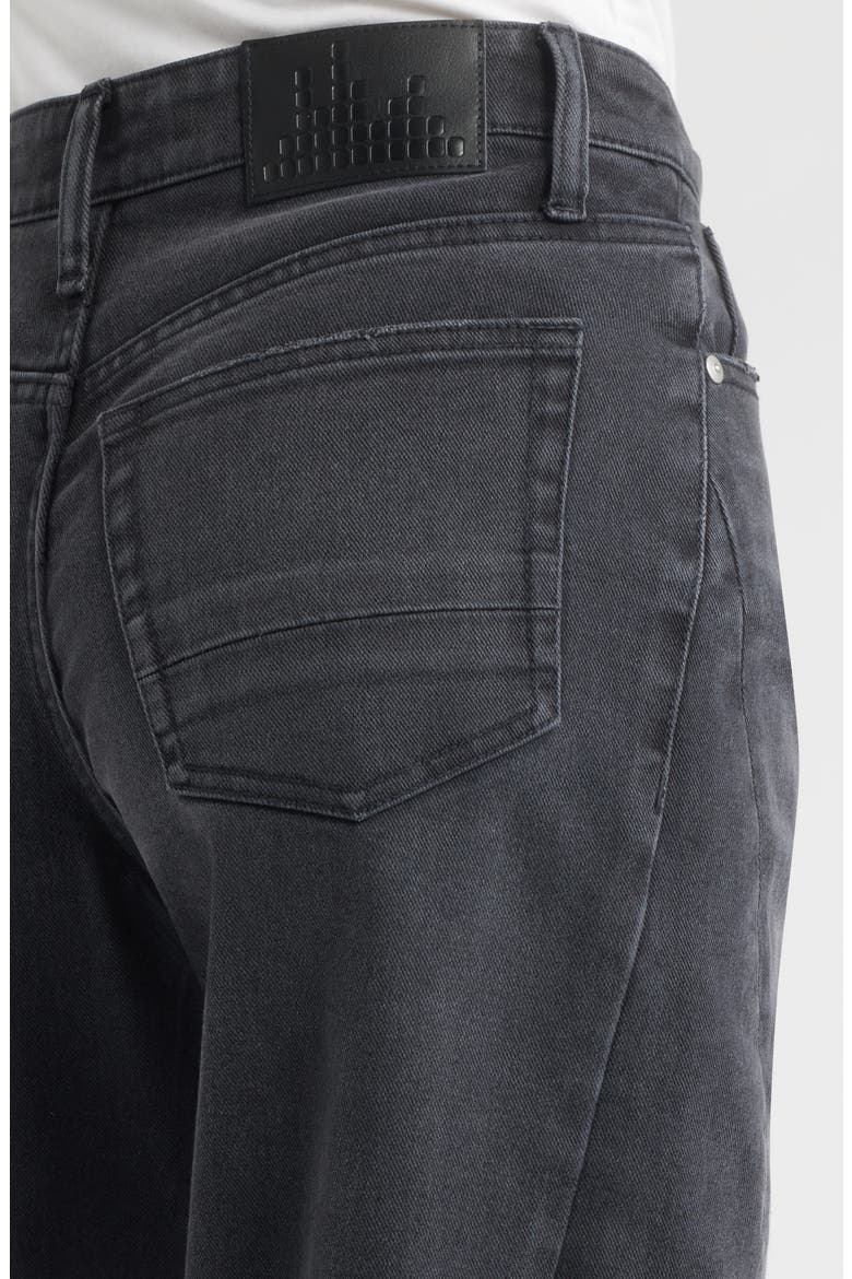 Frayed High Waist Ankle Barrel Jeans, Alternate, color, DARK VINTAGE WASH