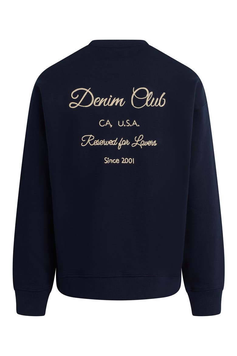 Denim Club Appliqué Sweatshirt, Alternate, color, BARITONE BLUE