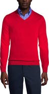 Lands' End School Uniform  Cotton Modal Fine Gauge V-neck Sweater