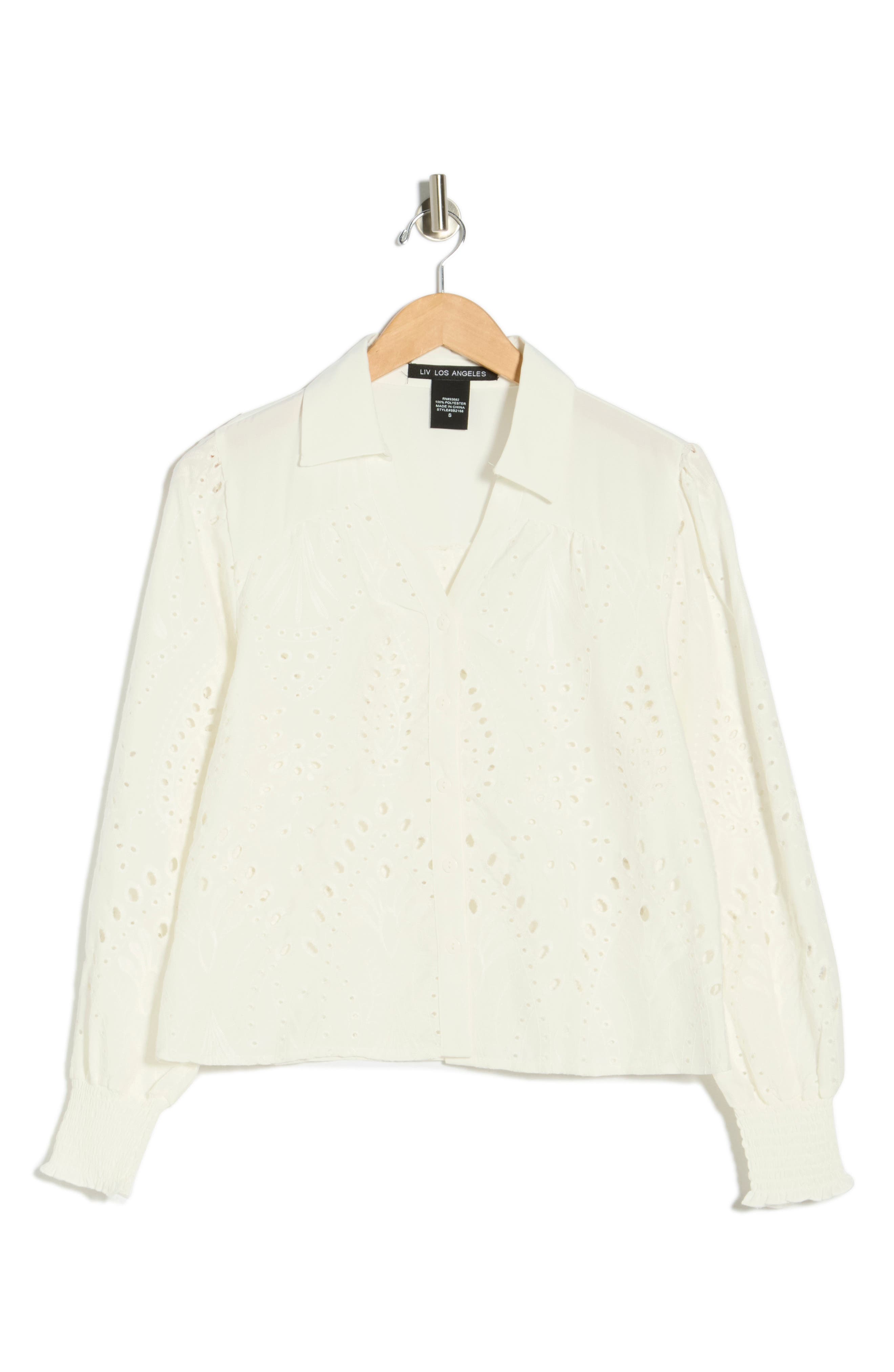Forgotten Grace Eyelet Embroidery Woven Shirt