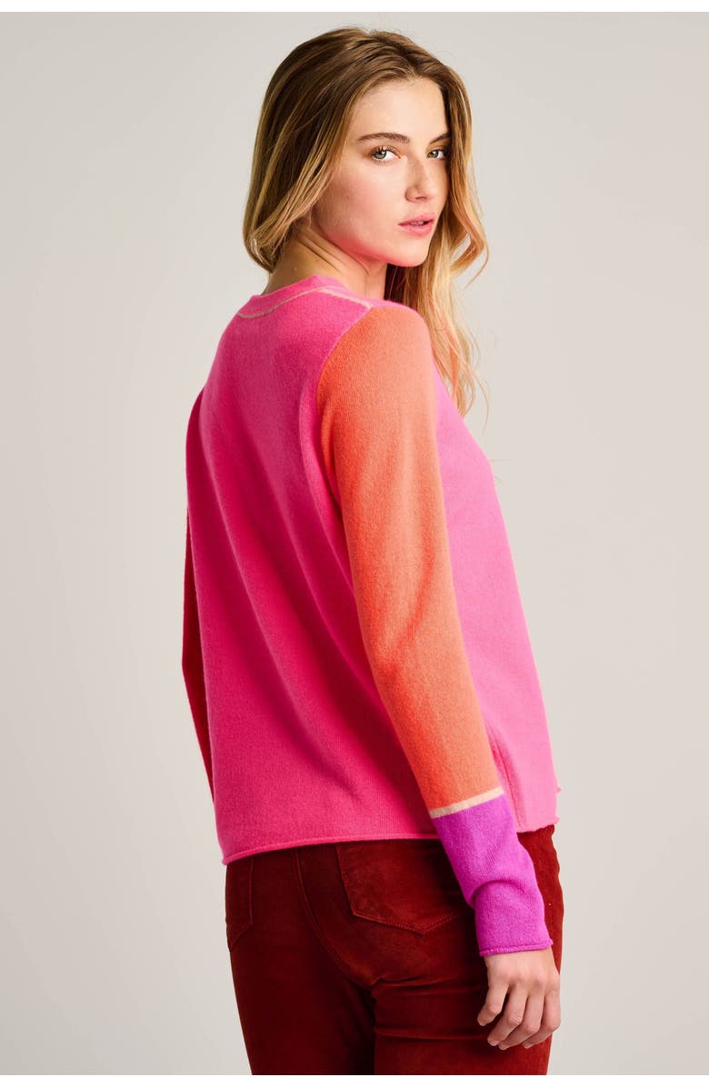 Lisa Todd Block Talk Cashmere Sweater, Alternate, color, Neon Pink Combo