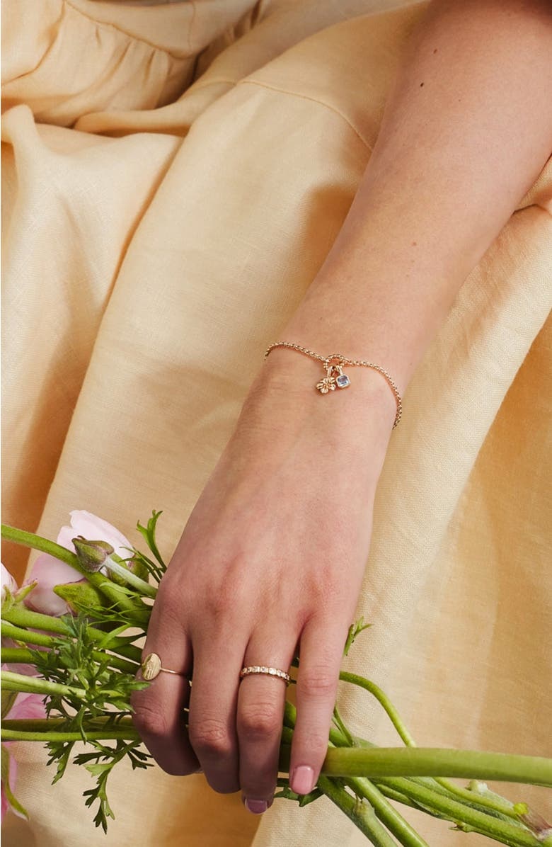 MADE BY MARY March Birth Flower Charm, Alternate, color, Gold Vermeil