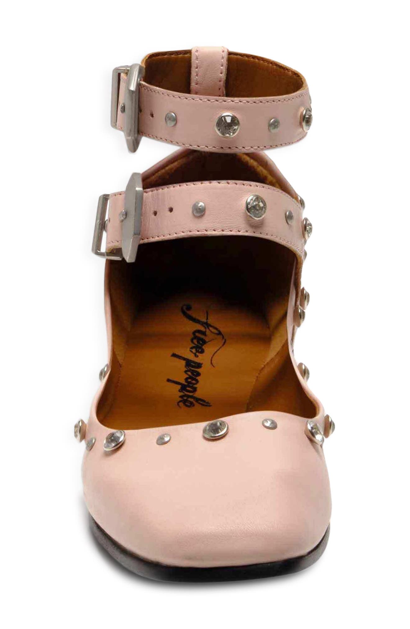 Free People Mystic Diamante Ankle Strap Flat, Alternate, color, Frost Pink Leather
