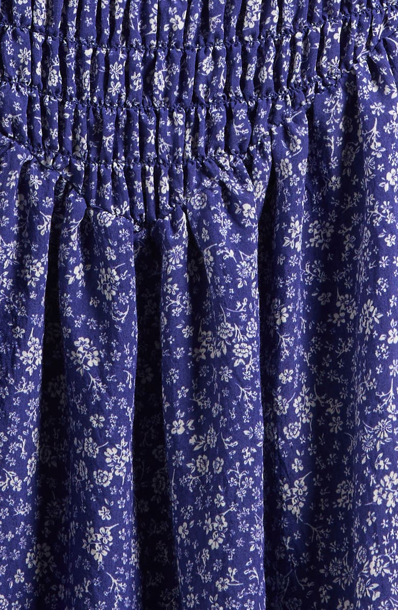 Walking on Sunshine Kids' Smocked Drop Waist Dress, Alternate, color, Navy Ditsy