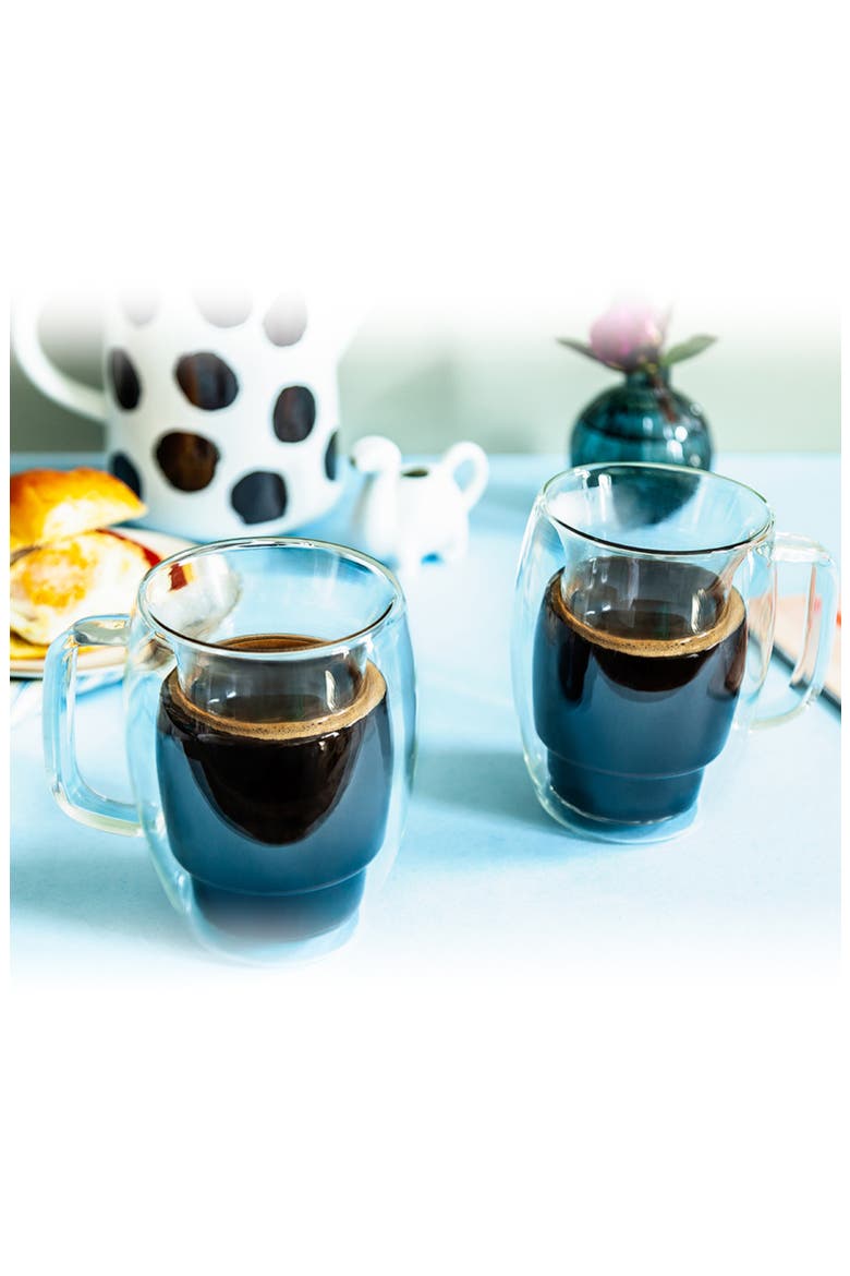Cadus Double Wall Coffee Glass - Set of 2, Alternate, color, CLEAR