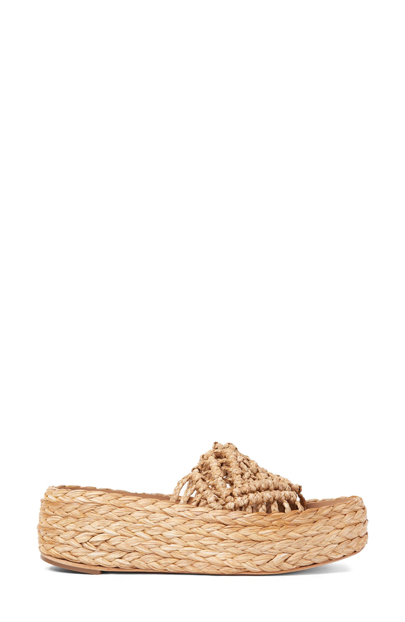 Paloma Barcelo Galma Raffia Platform Slide Sandal, Alternate, color, 
