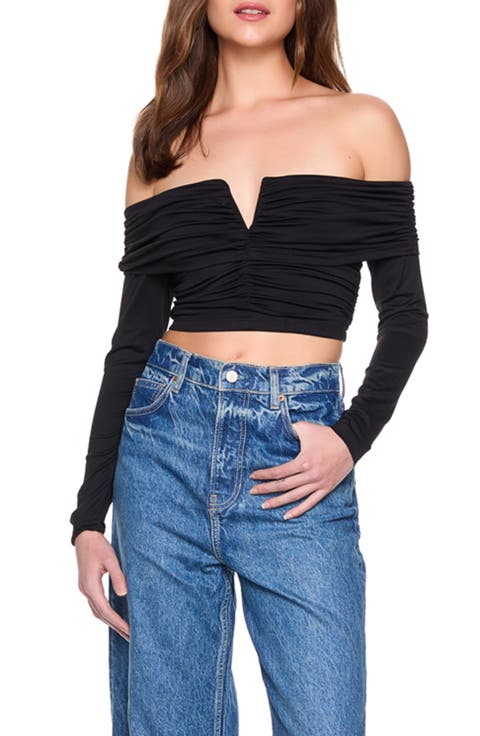 Off the Shoulder V-Wire Knit Top