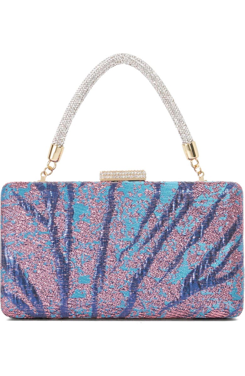 Dune London Beaut Top Handle Frame Clutch, Alternate, color, Teal