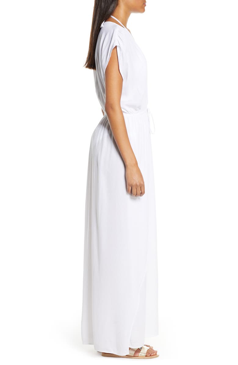 Elan Wrap Maxi Cover-Up Dress, Alternate, color, White