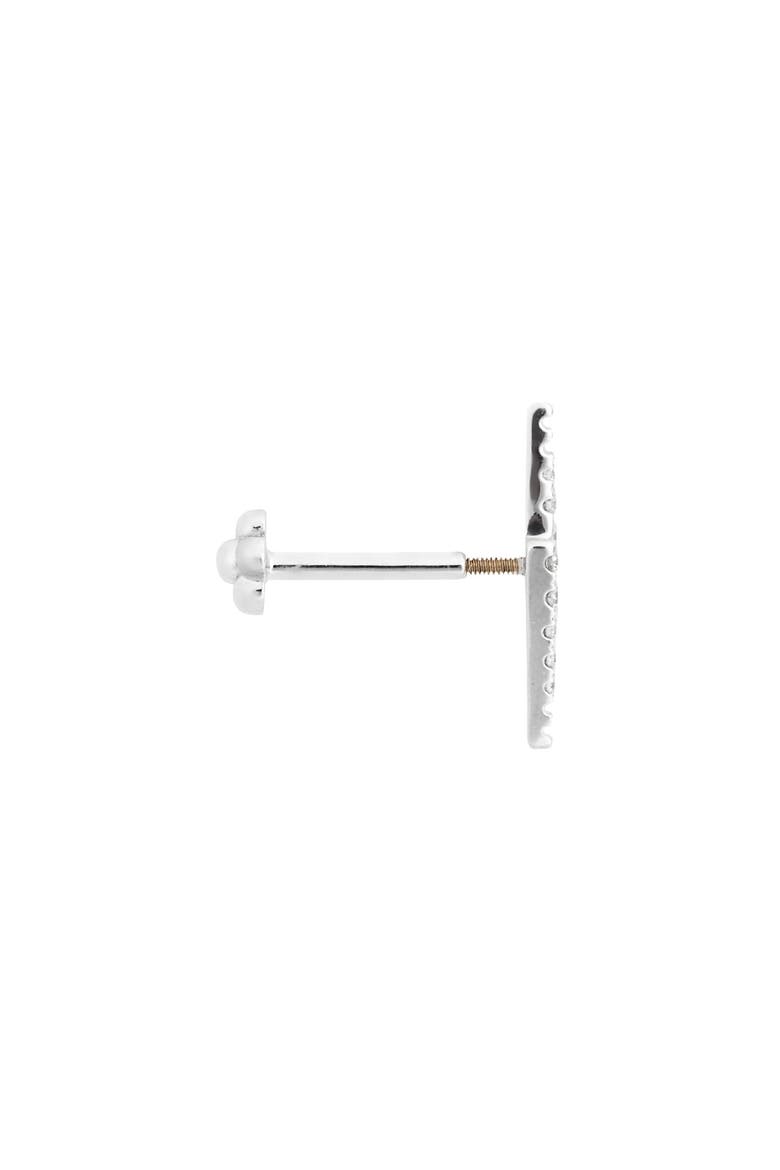 Diamond Lightning Bolt Single Stud Earring, Alternate, color, WHITE GOLD
