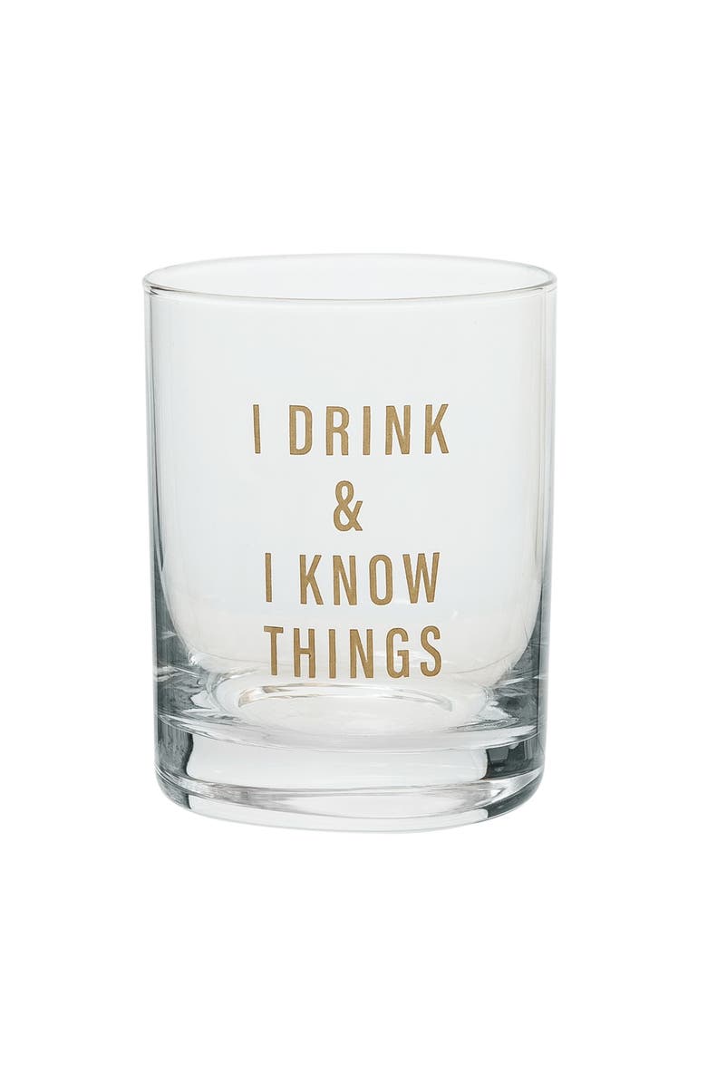 Totalee Gift I Drink & I Know Things Rocks Glass Clear 18 oz, Main, color, Clear