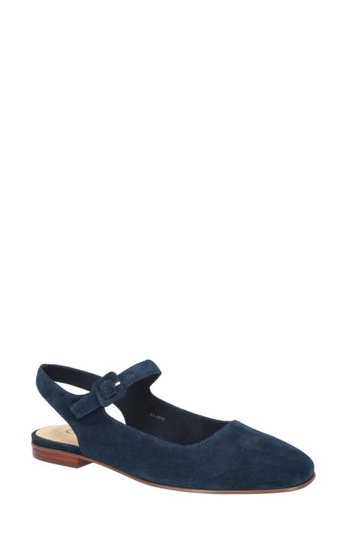 Bella Vita Andie Slingback Flat in Navy Kidsuede Leather  product