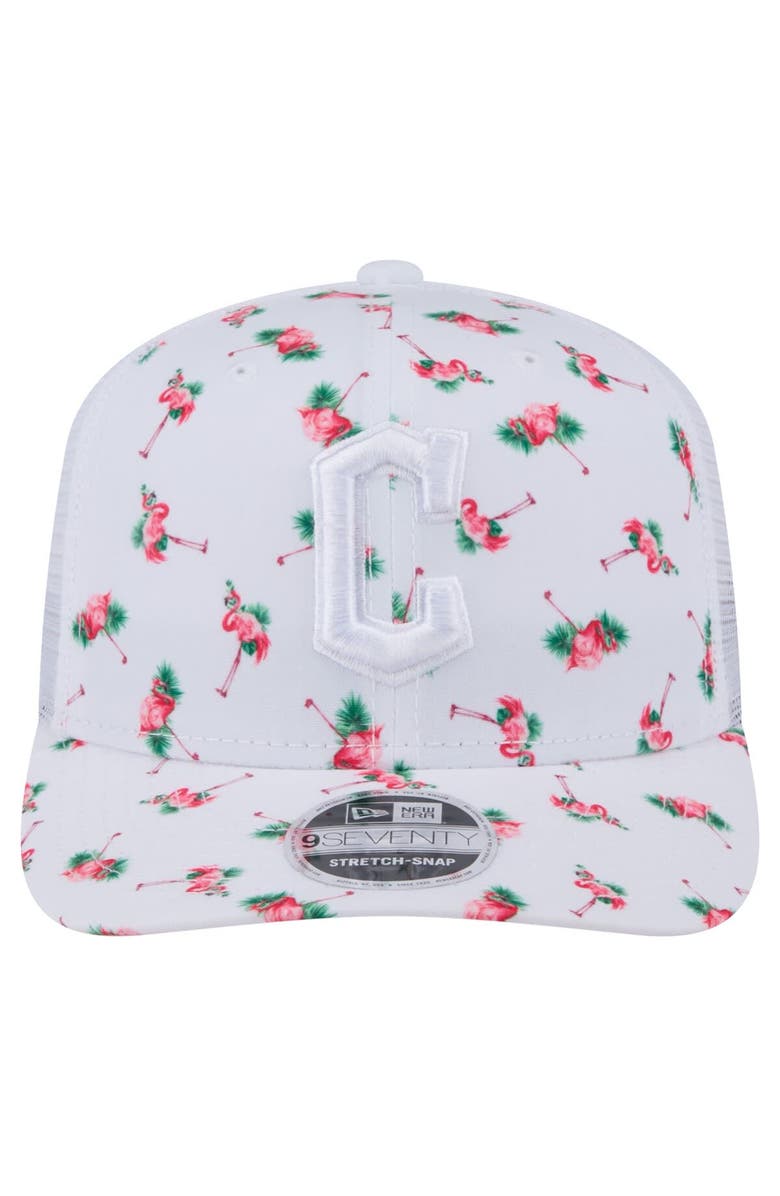 New Era Men's New Era  White Cleveland Guardians Flamingo Mesh Back 9SEVENTY Stretch-Snap Hat, Alternate, color, 
