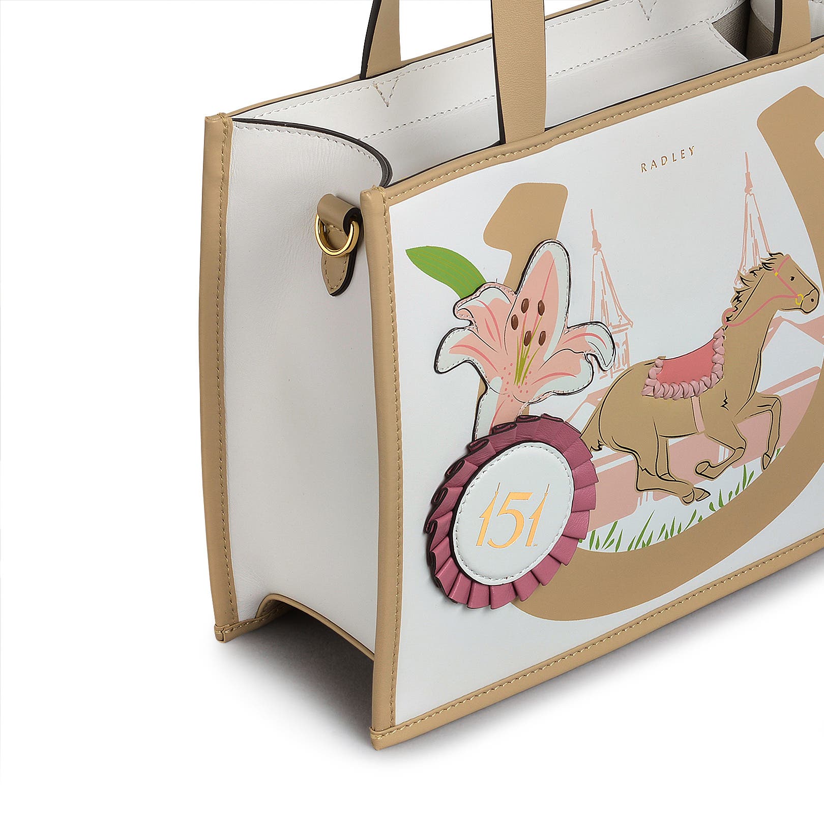 Radley Kentucky Derby SS25 Small Open Top Satchel Bag, Alternate, color, Chalk