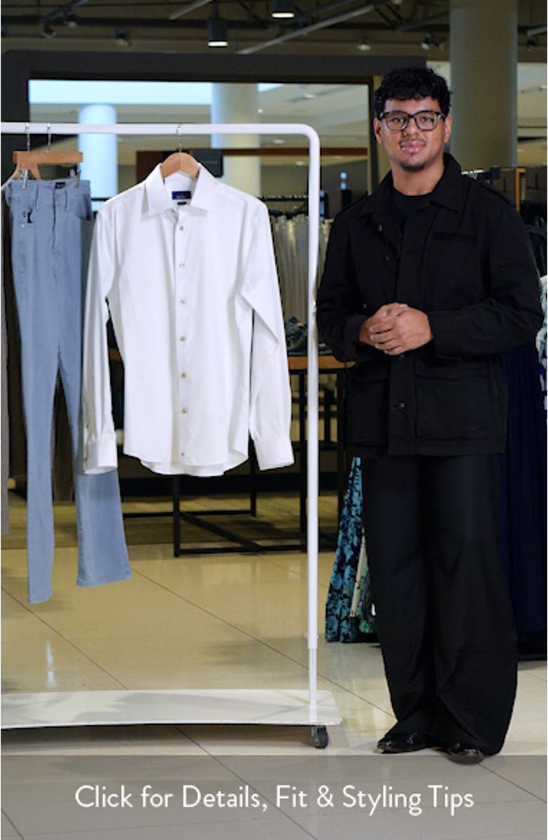 Trim Fit Neat Cotton Twill Dress Shirt, sales video thumbnail