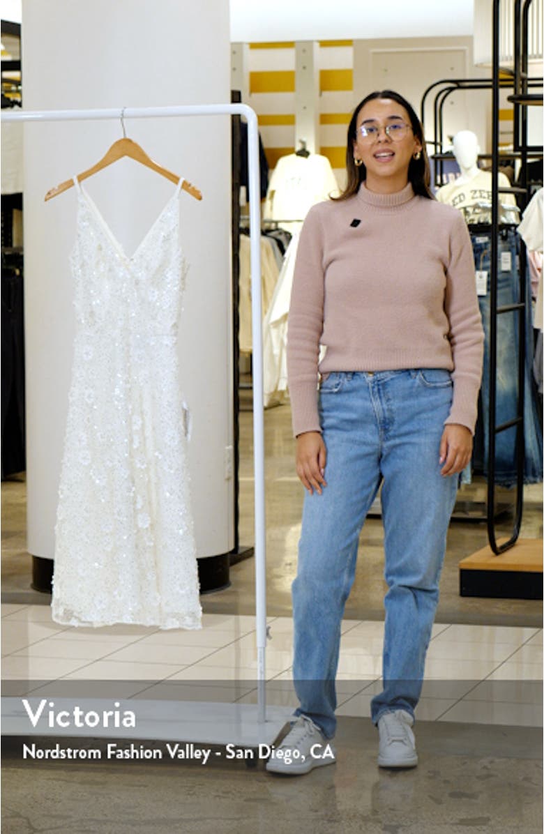 Elisa Floral Appliqué Sequin Fit & Flare Dress, sales video thumbnail