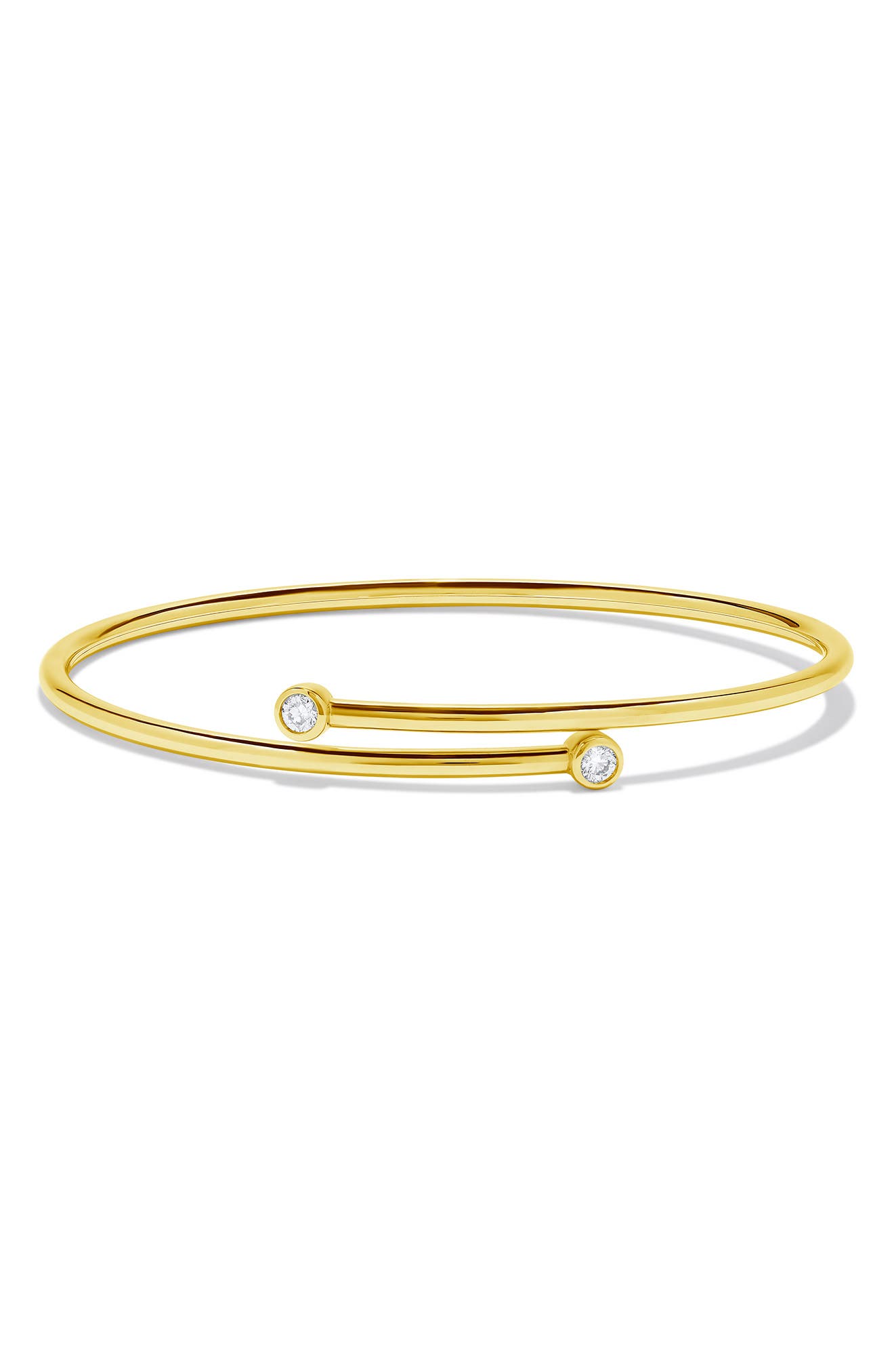 H.J. Namdar 14K Gold Diamond Bypass Bangle Bracelet - 0.20ct.
